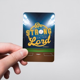 Wallet Scripture Cards - Baseball, Eph 6:10 - Pack of 12 Inspirational Christian Cards With Scripture Encouragement, Bible Verse Cards For Women & Men, Christian Cards For All Occasions