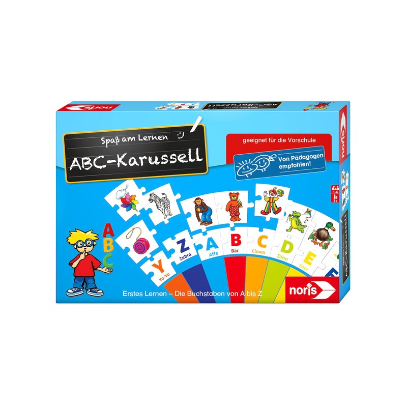 Noris 606076151 ABC Carousel Puzzles, Children's Game