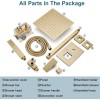 BWE Brushed Gold Shower Faucet System 12" Rain Combo Head