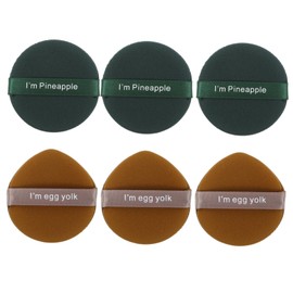 Vaguelly Dual-Sided Soft Makeup Puff Set of 6 Wet Dry Use Non-Absorbent Powder Application for Skin Types for Foundation and Concealer
