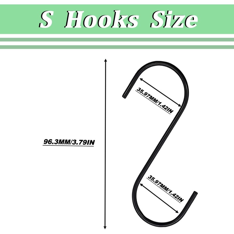 High-PQ 50Pack S Shaped Hooks,3Inch Stainless Steel Small Hooks for