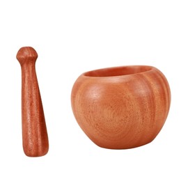Mikinona 1 Set Manual Wooden Garlic Grinder Premium Pestle Kit for Fresh Garlic Spice Extraction for Home Cooking Flavor Enhancement Log Color Design
