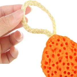 Kit de 2 Esponjas de Baño Naturales para en Forma de Panal de Abeja Estropajos Super Suaves y Sin Látex Exfoliante Corporal Fáciles de Limpiar y Secar Rápidamente Hechas con Materiales Seguros (amarillo y naranja)