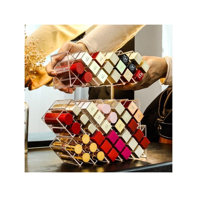 아크릴 립스틱 정리함 화장품 정리대 16구 Acrylic Lipstick Organizer Cosmetic