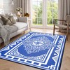 6'x9' Waterproof Blue Floral Reversible Outdoor Rug UV Fade Resistant