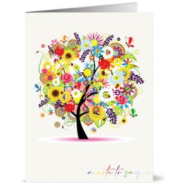 12 x A Note to Say Cards in Each of the Four Seasons: Various Styles (Tree)