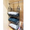 3 Tier Hanging Foldable Wire Baskets Closet Organizer Clothes Shelves