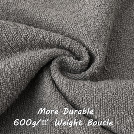 FUTEI Pack of 2 Light Grey Boucle Accent Decorative Throw Pillow Covers,24x24 Inch Soft Solid Textured Euro Pillow Shams,Home Decor for Couch Bed Living Room