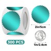 300 Pcs Embossing Stickers - 2'' Green Stickers for Envelopes