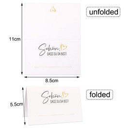 Pack of 50 Wedding Place Cards, Birthday Name Badges, Wedding Place Cards, "Schön Dass Du Da Bist", Place Cards, Confirmation, Communion, Christening, Table Cards Wedding Decoration Table