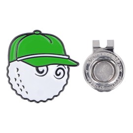 Golf Hat Clips, Zinc Alloy Magnet Golf Hat Clip Detachable Golf Ball Marker for Golf Course Club (Green) Golf Ball Marker Hat Clip