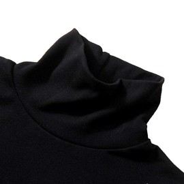 Joyci Women's Solid Stripe Turtleneck Dickey Collar Wear Outer or in Sweater Hoodie High Neck Mock Collar (1 Pure Black)