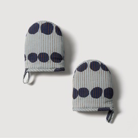 JAJU [JAJU] Drawing Dot Cotton Mini Oven Mitts 2pcs_Blue
