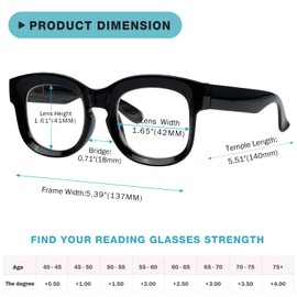 Reducblu 12 Pack Reading Glasses for Women - Trendy Cheaters Ladies Thick Frame Readers +1.75