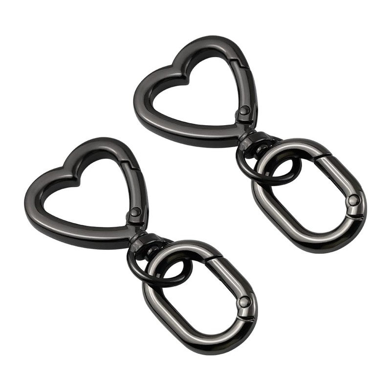 [FUSSED] 2pcs Heart Swivel Spring Clasp Carabiner Buckle Metal Spring