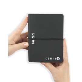 COMIX U Mini 2025 Daily Calendar 12 Months with Calendar, Planner, Space for Notes and Notes - 11 x 15.3 cm, Black/White