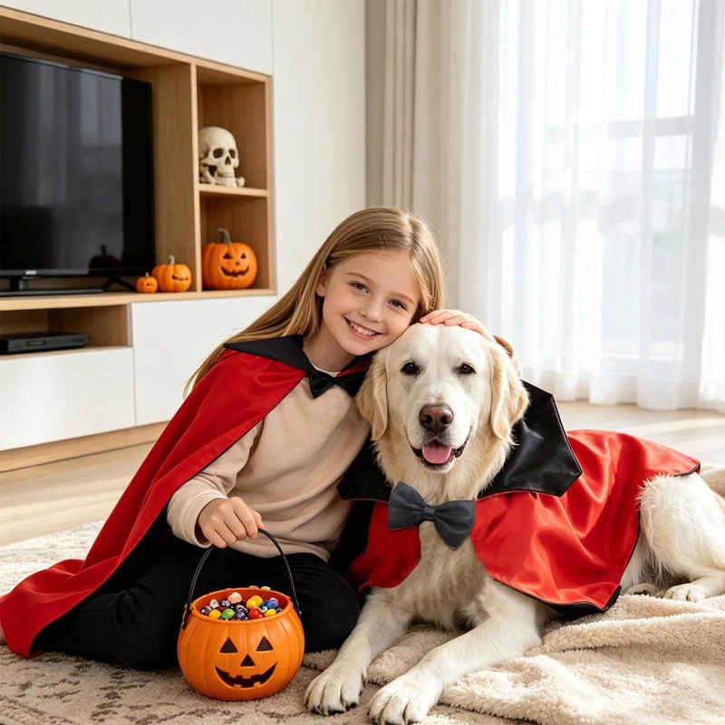4Pcs Vampire Family Halloween Costume Set, Matching Costume for Human