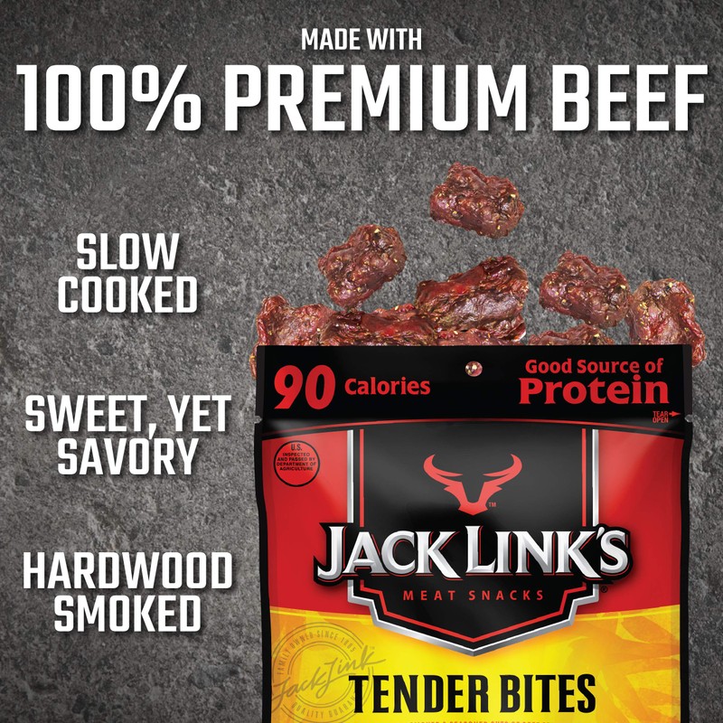 Jack Link's Premium Cuts Beef Steak Tender Bites, Teriyaki, 1.25
