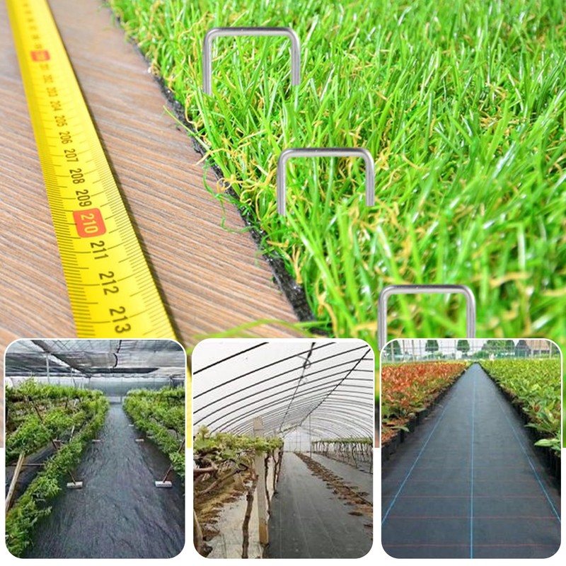 DaTpuik Sturdy Garden Landscape Staples, 6 Inch Galvanized Steel Sod