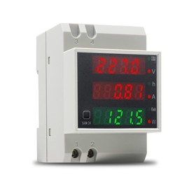 Ketotek AC 80-300V 100A AC Meter Calibrated KWh Meter Power Meter Voltmeter Ammeter Intermediate Meter Current DIN Rail