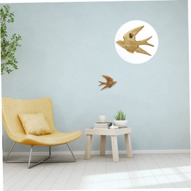 ABOOFAN Animal Bird Wall Art 2pcs Swallow Wall Hanging 3d Wall Sculpture Animal Wall Sculpture Gold Decor Accents Home Decor Resin Hanging Swallows Home Wall Birds Sculpture Old Resin Plaque Rural