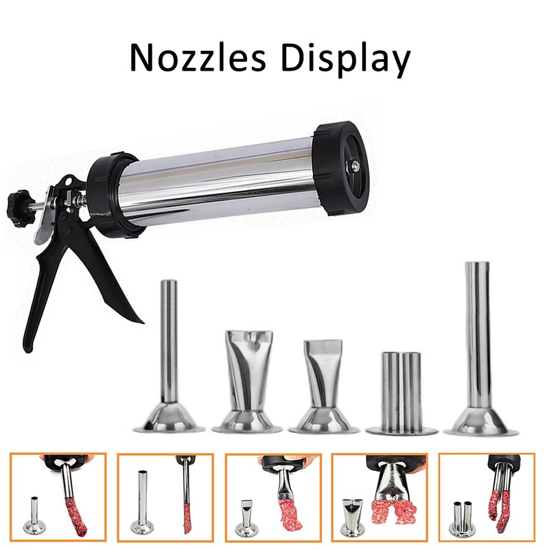 iChase 1.5LB Large Capacity Jerky Gun Kit, Stainless Steel Beef