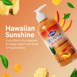 CLOROX Scentiva Liquid Hand Soap, Hawaiian Sunshine Scent - Bleach-Free Scented Hand Hand Wash with Aloe Vera & Provitamin B5 for Kitchen or Bathroom, 14 Fl Oz