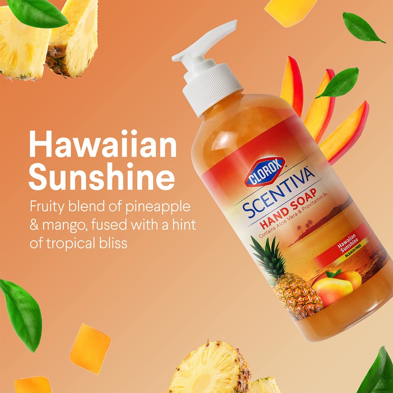 CLOROX Scentiva Liquid Hand Soap, Hawaiian Sunshine Scent - Bleach-Free