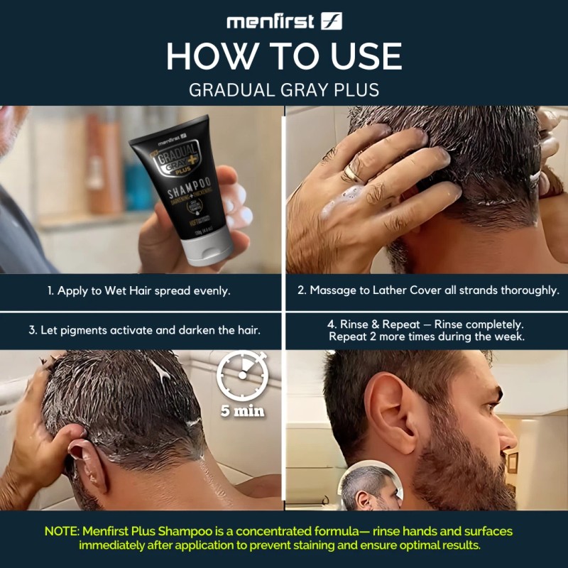 Gradual Gray PLUS Shampoo - Darkening + Thickening - 3x