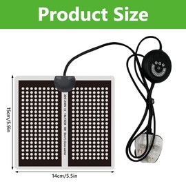 LUFEIS Reptile Heating Mat, 5W Reptile Heating Pad with 7 levels of Temperature Adjustment, Removable Under Tank Terrarium Heat Mat, Reptile Heat Pad for Turtle, Lizard, Snake, Spider, 15x14cm