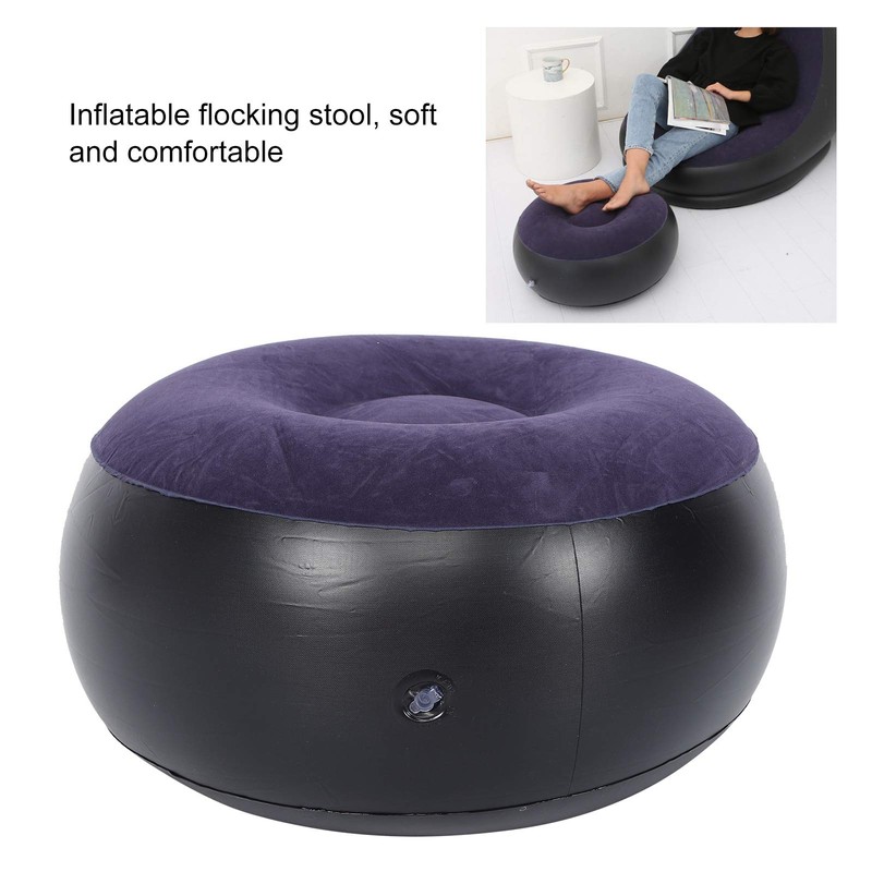 01 Inflatable Flocking Chair, Foldable Indoor Outdoor Round Portable Inflatable
