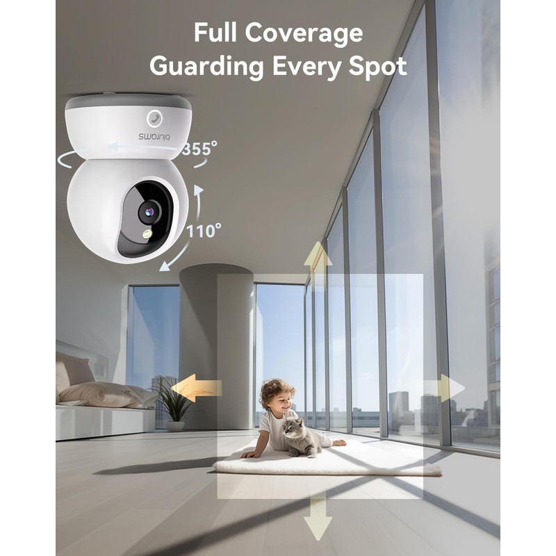 blurams Indoor Security Camera, 2K Pet Camera with Phone App,