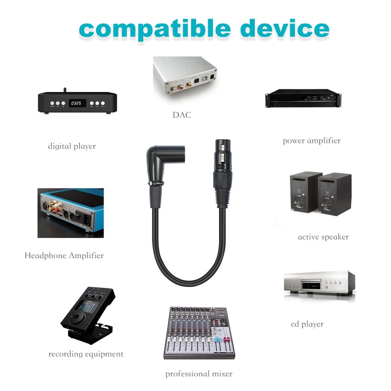 2PCS Microphone Extension Cables 3 Pin XLR Male to Female