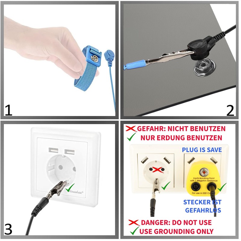 Minadax 80 x 30 cm Antistatic ESD Computer Table Mat