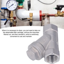 304 Stainless Steel Y Strainer, Female Thread, 3/8 Inch, DN10, Filter Strainer for Water, Oil, Gas, Washable, Multiple Media Applicable, #111