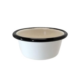 TableCraft 11046 Enamelware Collection Ramekin, 5 oz., Round, vitreous Porcelain Enamel Over Steel, Black/White, 24 Each per case