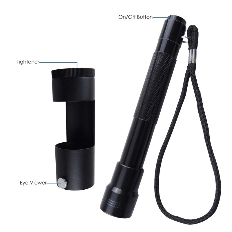 TEKCOPLUS Handheld 80mm Polariscope with Flashlight Jeweler Gemologist Gemstone Tester