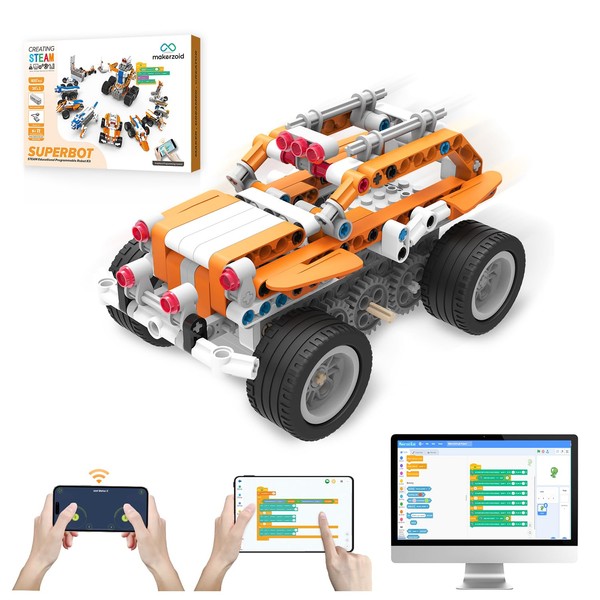 makerzoid STEM Coding Robot Kits for Kids Ages 6+, 26-in-1
