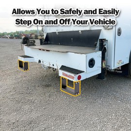 BUYYAH Truck Step, Universal Heavy-Duty Tall Flexible Step for Trucks, 10 x 14 x 4.7 Inches, 660 lbs Load Capacity, Anti-Slip and Rust-Resistant, Ideal for Climbing on Like Flatbeds, Trailers, Trucks