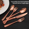 45-Piece Silverware Set with Serving Utensils Set, Rose Gold Hammered