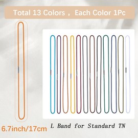 CRASPIRE 13Pcs 13 Colors 10" Elastic Bands Nylon Travelers Notebook Connecting Insert Refill Stretchy Closure Loop Vintage Spring Band Jump Strap Accessories for Scrapbook Journal Planner Trade Paper