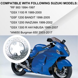 Vanlison 240mm Motorcycle Rear Brake Rotor Disc Compatible with Suzuki AN650 Burgman 650/ RF 900/ GSX 1100 R/GSF 1200 BANDIT/GSX 1200 INAZUMA/GSX 1300 R HAYABUSA OEM # 69211-10G10 69211-10G20