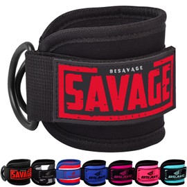 Correa de tobillo para accesorios de máquina de cables (par) – Tobillera de gimnasio para retrocesos, entrenamientos de glúteos, ejercicio de abductores de cadera para hombres y mujeres (Negro, Par)