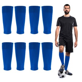 Ukontagood 4 Pairs Leg Sleeves for Soccer Socks, Shin Guard Sleeves to Accompany Grip Soccer Socks, Soccer Sleeve Socks for Youth Adults (Blue)