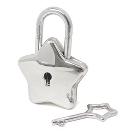 Honbay Mini Silver Tone Cute Star Shaped Padlock with Key for Jewelry Box, Purse, Handbag, Cabinet, Treasure Chest, Luggage, Letter Box, Diary, etc