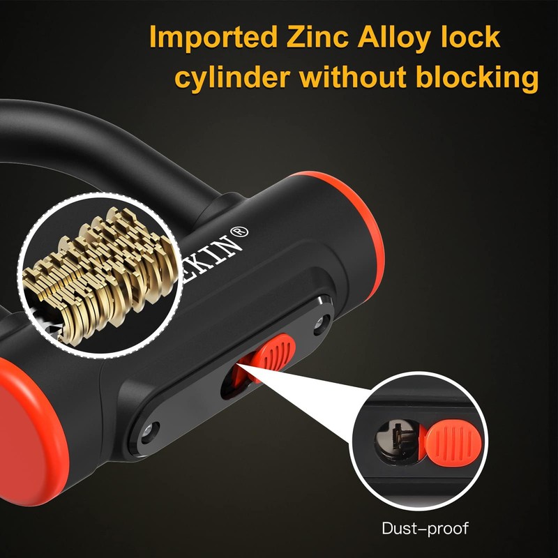 INTEKIN Bike U Lock Heavy Duty Bike Lock Bicycle Lock,