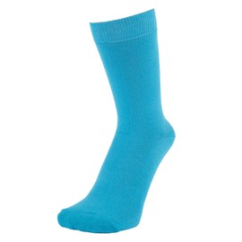 ZAKIRA Finest Combed Cotton Dress Socks in Plain Colours for Men, Women - 5 Pack, 6-10 (UK), Turquoise