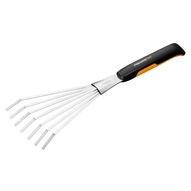Fiskars Xact Hand Rake, Heavy Duty Gardening Hand Tool with