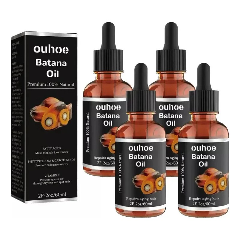 4pc Aceite De Batana Orgánico Para Realzar El Cabello, 60ml