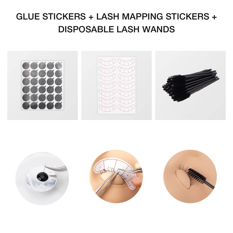 LASHVIEW Professional Eyelash Extension Mannequin Head Kit with 4pc Removable